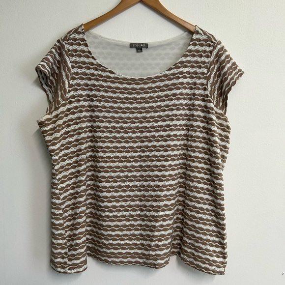 Roz & Ali Tops - Roz & Ali‎ Women's 3X Pullover Top Lined Textured Cap Sleeve Business Casual